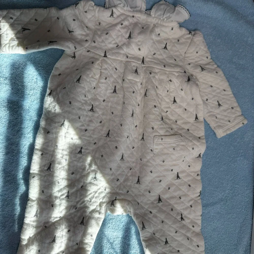 Janie and Jack Eiffel Tower Cream Footie Size 3-6 Months